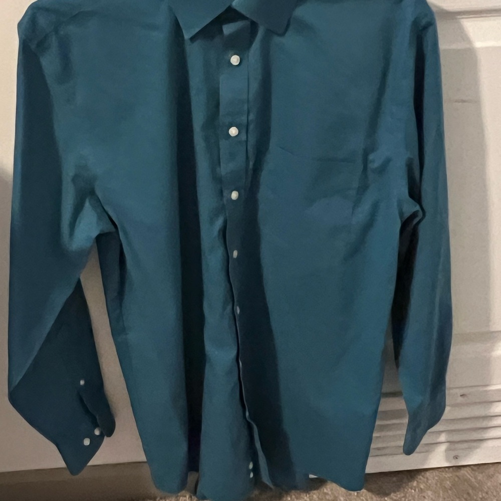 Stafford Blue Casual Button Down Shirt